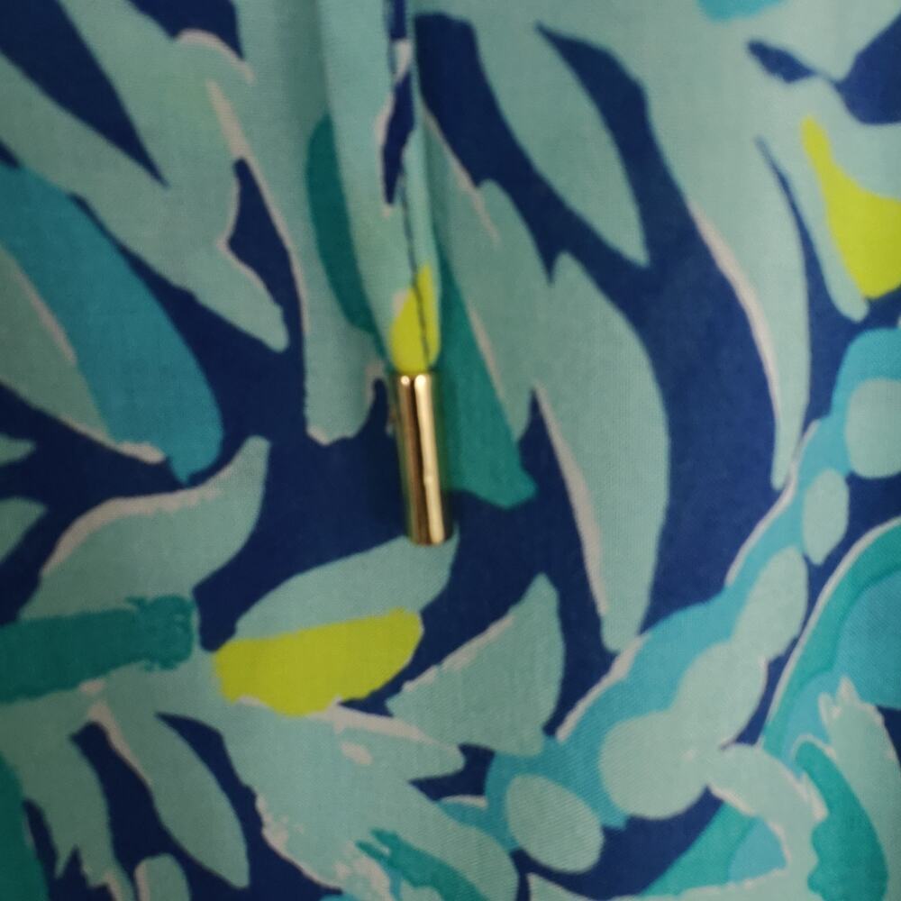 Lilly Pulitzer Willa Top Size XS Indigo Midnight Cove Print Tropical Leaf Resort - Picture 3 of 10